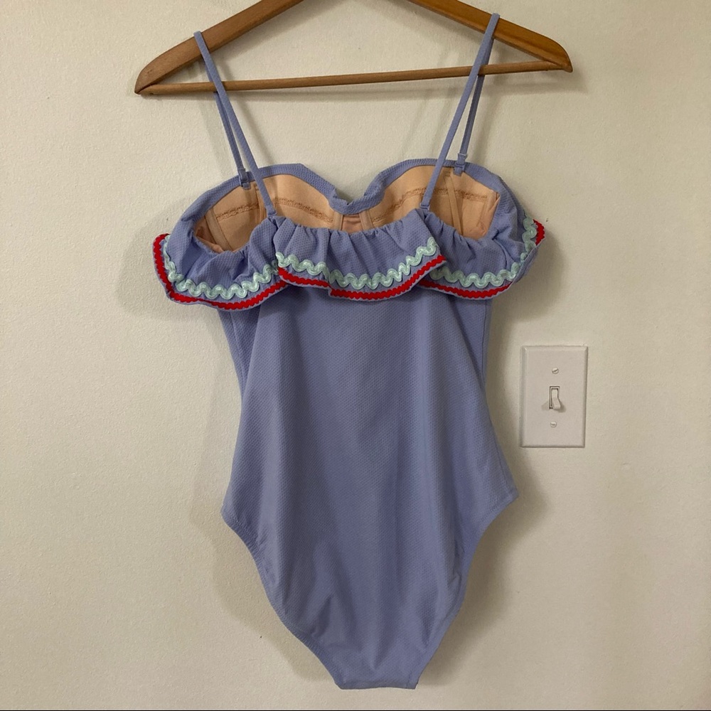J. Crew Ric Rac Ruffle Underwire One-Piece Swimsuit - Picture 5 of 8